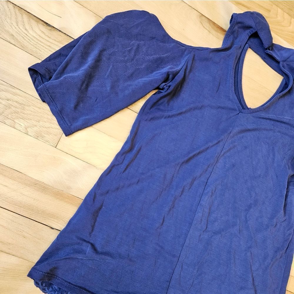Alya Blue Cold Should Blouse - Picture 7 of 7
